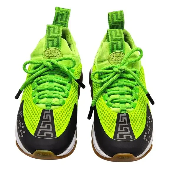 Versace Chain Reaction Women’s Sneakers Neon Green EU 37 US 6.5 - Preowned - Picture 4 of 9